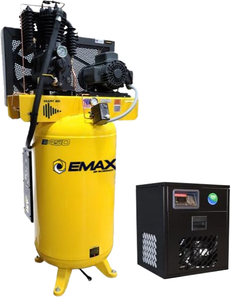 EMAX ESP05V080I1PK Industrial Plus Series 80 Gal. 5 HP 1-Phase Two Stage Silent Air Electric Air Compressor with 30 CFM Dryer New