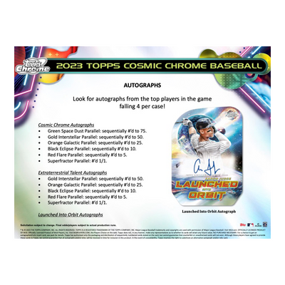 2023 Topps Cosmic Chrome Baseball Hobby Box