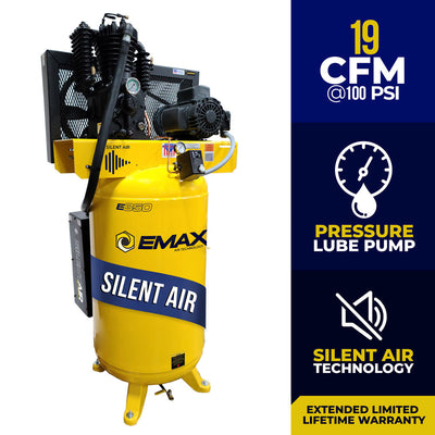 EMAX ES05V080I1 Industrial Series 80 Gal. 5 HP 1-Phase Silent Air Electric Air Compressor New