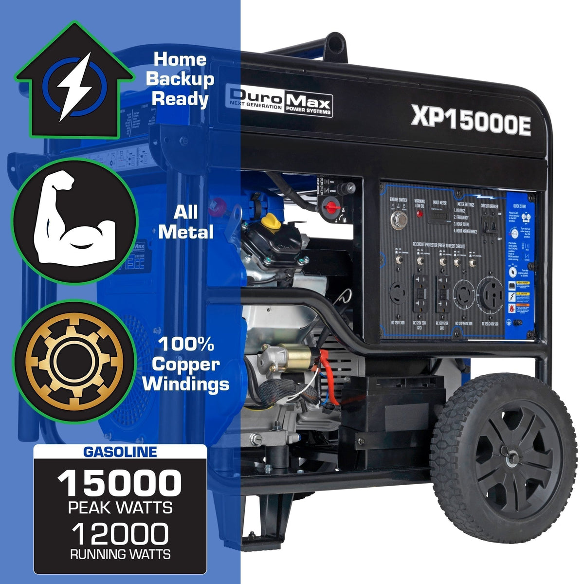 DuroMax XP15000E 12500W/15000W Gas Electric Start Generator New