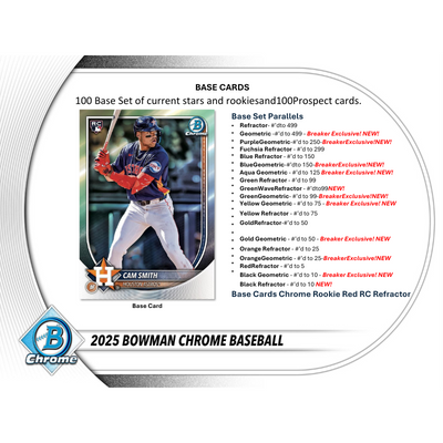 2025 Bowman Chrome Baseball Breaker’s Delight Box